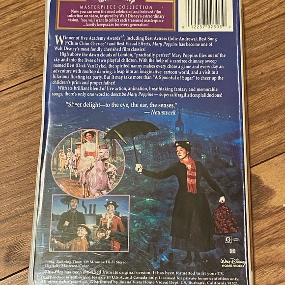 Disney Masterpiece Collection Mary Poppins VHS - Picture 3 of 6